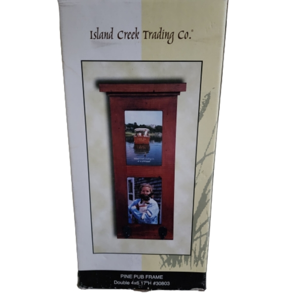 Island Creek Trading Co Pine Pub Frame  & wall hooks with photos decor - Picture 1 of 6